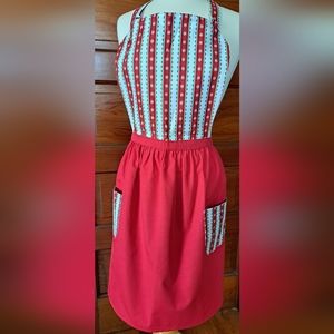 Handmade Apron Adult Red/Green/White Cute gift for your baking friends!!